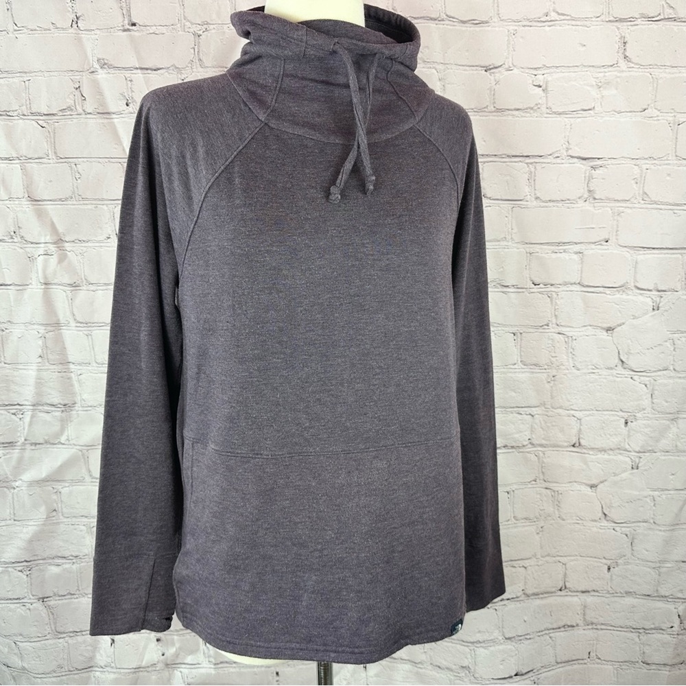 The North Face Charcoal purple Funnel-Neck Pullover women S outdoor gorpcore